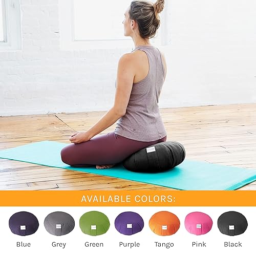 Meditation Cushion Sol Living Yoga Floor Pillow 100% Cotton Floor Cushion Removable Cover Firm Comfort Yoga Floor Cushion Seating for Adults Machine Washable Zafu Meditation Pillow Pouf Bolster Pillow - color: Black