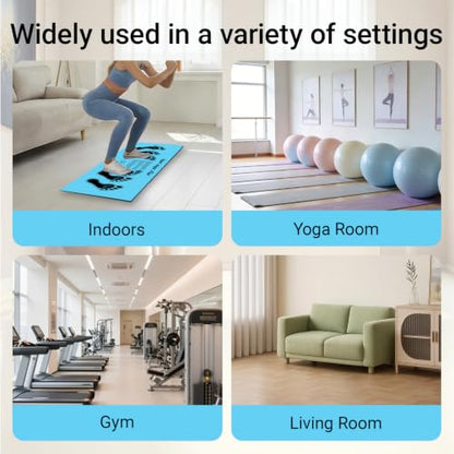 Squat Mat with Foot Position Guide, Anti-Slip Squat Target Mat for Home Gym, Leg, Glute and Ab Workouts, Lightweight Rollable Exercise Mat, 31.5" x 13.78" - color: Blue