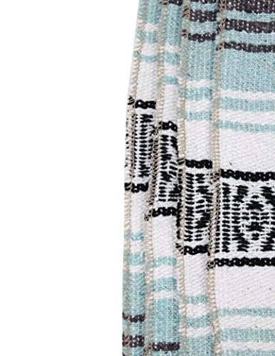 Canyon Creek Authentic Mexican Yoga Falsa Blanket (Sea Green) - color: Sea Green