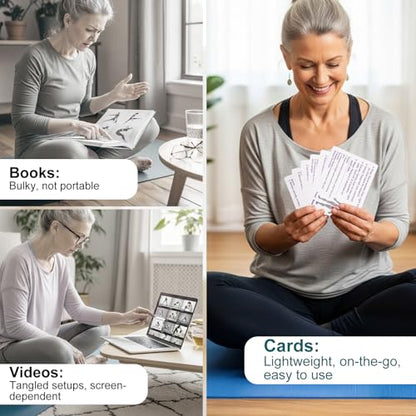 Large Chair Yoga Cards for Seniors Over 60, 60 Oversized Exercise Chart