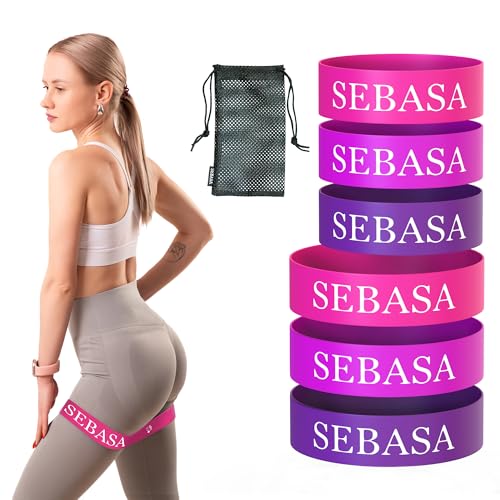Dual-Size Exercise Bands, Mini Loop Resistance Bands, Set of 6 Elastic Bands, Small Exercise Bands, Fitness Bands Assorted Sizes, Full Body Workout Bands, Natural Latex Fitness Bands