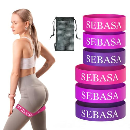 Dual-Size Exercise Bands, Mini Loop Resistance Bands, Set of 6 Elastic Bands, Small Exercise Bands, Fitness Bands Assorted Sizes, Full Body Workout Bands, Natural Latex Fitness Bands