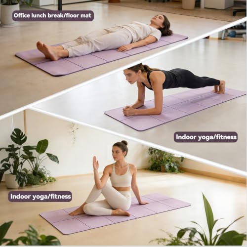 Foldable Yoga Mat Thick Non-Slip Exercise Mat - color: lilac