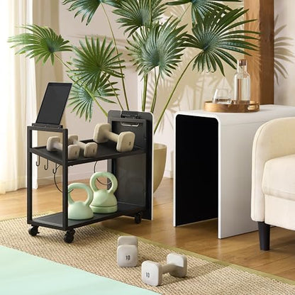 SEI Furniture - Sidekick Sport Equipment Rolling Rack - Transitional Design, White Metal and Wood - Ideal for Bedroom, Living Room (HZ0121) - color: White