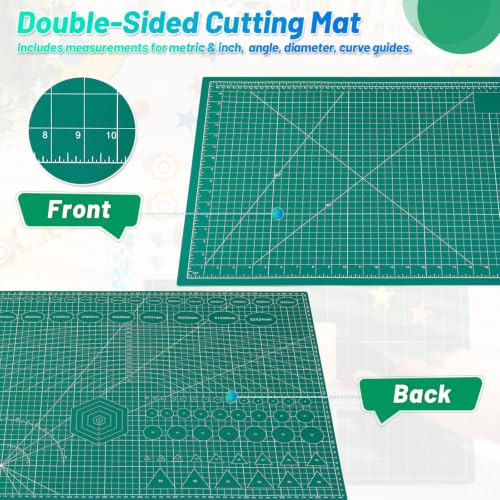 anezus Self Healing Cutting Mat for Rotary Cutting, 24" x 18", Green - color: Green, size: 24"L x 18"W