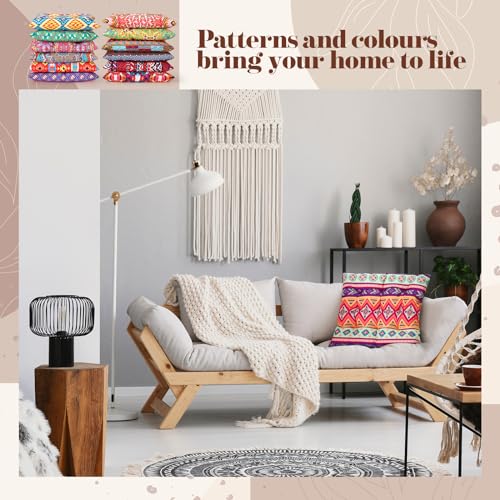 Nuogo 12 Pcs Bohemian Floor Cushions Bulk 15 Inch Boho Floor Sitting Meditation Pillows Yoga Mandala Meditation Pouf for Living Room Balcony Office Tatami(Square) - color: Square