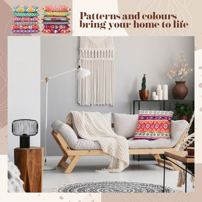 Nuogo 12 Pcs Bohemian Floor Cushions Bulk 15 Inch Boho Floor Sitting Meditation Pillows Yoga Mandala Meditation Pouf for Living Room Balcony Office Tatami(Square) - color: Square