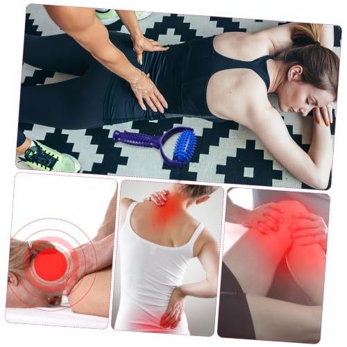 Yoga Massage Stick Roller for Back, Legs, and Muscles | Handheld Rolling Massager, ABS and PVC Build, Easy to Use Anytime Anywhere, Blue Color