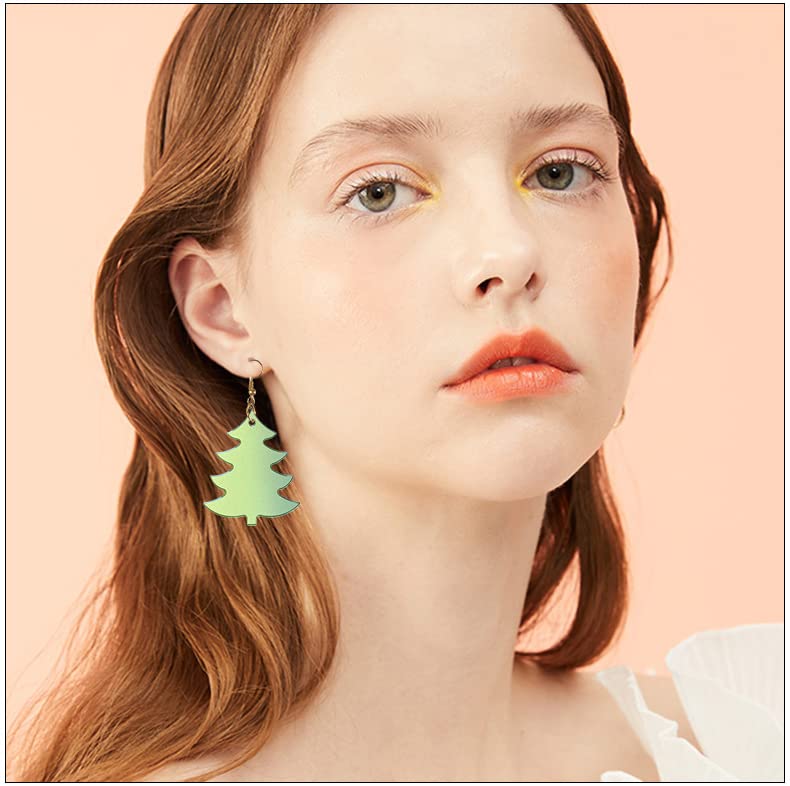 12 Pair Christmas Earring DIY Mold Resin Silicone with Earring Hooks Ring Earring Casting Mold for Christmas Tree Elk Snowflake Resin Earring Keychains Epoxy Craft Xmas Making Kit