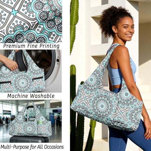 Yoga Mat Bag for Women Men Large Yoga Bag Travel - color: White