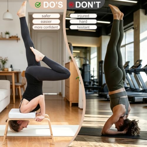 Yoga Headstand Bench, Stand Yoga Chair for Balance Training(White)