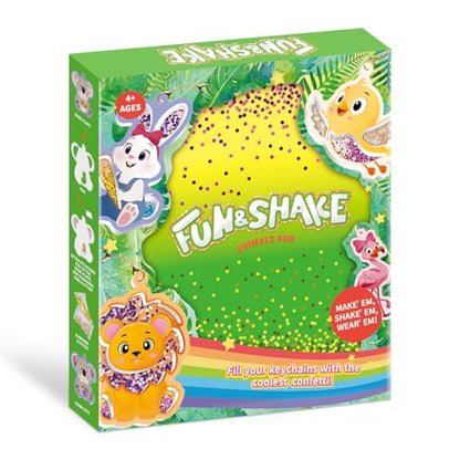 DIY Glitter Craft Kit with Keychains - Mess-Free Arts and Crafts for Kids Ages 4-8, Fun Shake-It Activity, Creative Travel Toys, Party Favors & Birthday Gifts for Girls 4-9 - color: Green