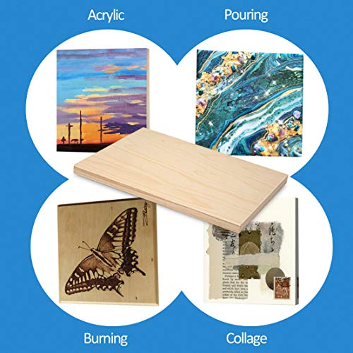 Falling in Art 4 Pack 11x14 & 9x12 Unfinished Birch Wood Canvas Panels Kit | Studio 3/4’’ Deep Cradle Boards for Painting, Pouring, Burning, Crafts, Epoxy Resin, Laser Engraving Cutting - size: 9*12 11*14 2-Pack