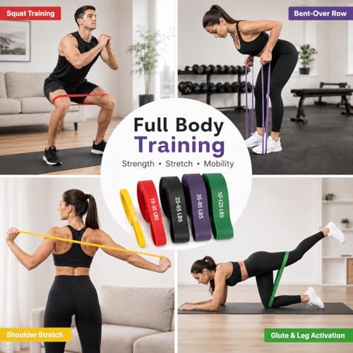 5 Pack Pull Up Assist Bands, Resistance Bands for Home Gym Training