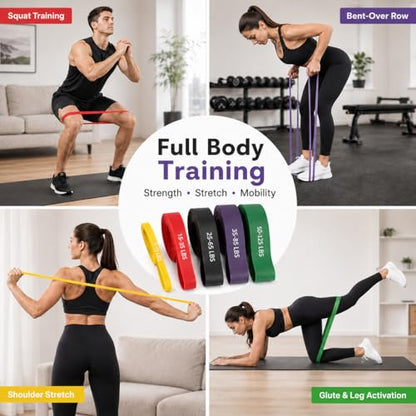 5 Pack Pull Up Assist Bands, Resistance Bands for Home Gym Training