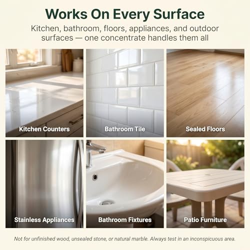 Multi-Surface Cleaner Concentrate — Non-Toxic, Plant-Based All-Purpose Cleaner & Degreaser — 16 oz Makes 8 Gallons for Kitchen, Bathroom, Floors, Tile & Appliances