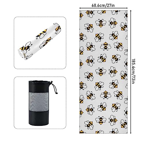 Yoga Mat Towel Honey Bee, 73" x 27" - color: Honey Bee