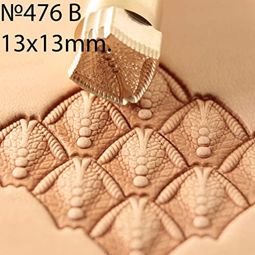 DandS ltd Leather Stamp Tool, Dragon Scale, Professional Steel Craft Tool for Leatherworking, Embossing, Carving & Stamping Leather Projects, Belts Wallets & DIY Projects Compatible with Mallet #476B - color: Dragon Scale 0.51 x 0.51"