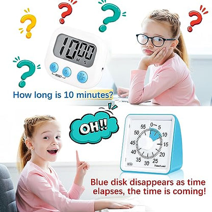 60-Minute Visual Timer for Kids, Management Classroom Timer, Blue | Classroom, Home Edition Study Visual Timer - Silent Countdown Timer for Toddlers, Kids, Teachers and Adults - color: Blue