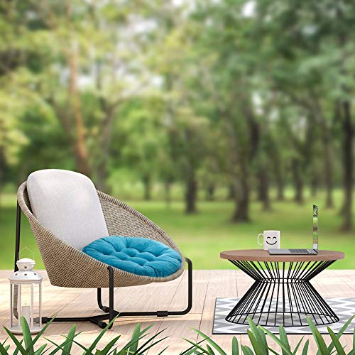 Tiita 22 Inch Floor Cushion - Round Outdoor Chair Cushion Pad - color: (Round)|blue