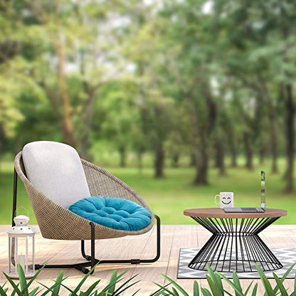 Tiita 22 Inch Floor Cushion - Round Outdoor Chair Cushion Pad - color: (Round)|blue