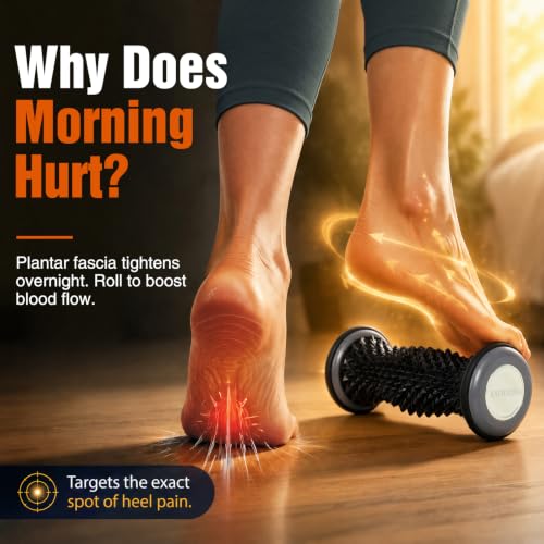 comness Plantar Fasciitis Relief Kit – Foot Stretcher and Foot Massager Roller, Stretch and Roll Routine for Heel Pain,Arch Pain, Simple At-Home Daily Foot Care - color: Black（2pcs）