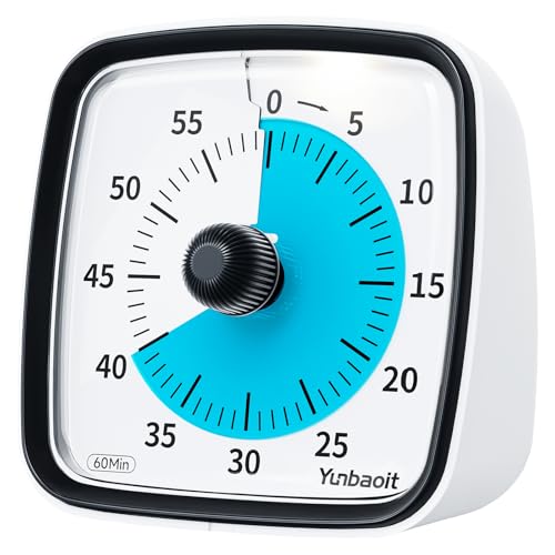 Yunbaoit Visual Timer with Night Light, 60 Minute Countdown, Dark Black - color: Dark Black