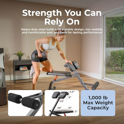 Sunny Health & Fitness Multi-Function Roman Chair - color: Black