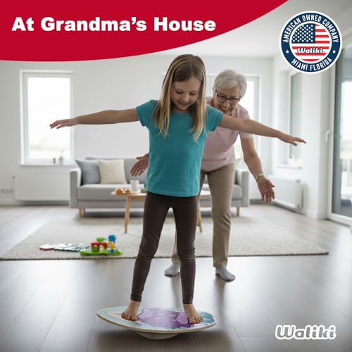 WALIKI Wood Balance Board | Ages 3-8 | Toddlers and Kids |