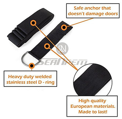 Leg Stretch Band - To Improve Leg Stretching - Easy Install on Door - Perfect Home Equipment For Ballet, Dance And Gymnastic Exercise Flexibility Stretching Strap Foot Stretcher Bands - color: black