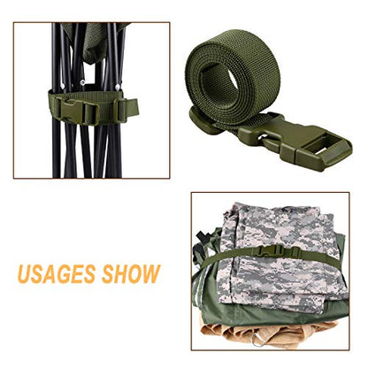 MAGARROW 24" 40" 60" 100" Strap Buckle Packing Straps Adjustable 1-Inch Belt - color: Army Green (4-Pack), size: 1" Wide - 40" Long
