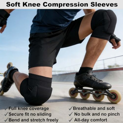Adult Knee Pads for Men Women, Thick Padded Foam Pad, Black L,1 Pair - size: Large