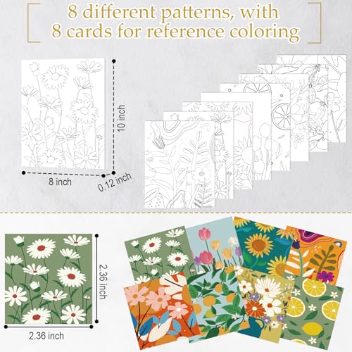 Cholemy 36 Pcs Paint and Sip Kit Gift for Adults 8''x10'',Flowering | Pre Drawn Canvas, Painting DIY Afro Acrylic Painting Kit, Wood Easel Brushes, Date Night Bulk, Summer Halloween Party - style: Flowering