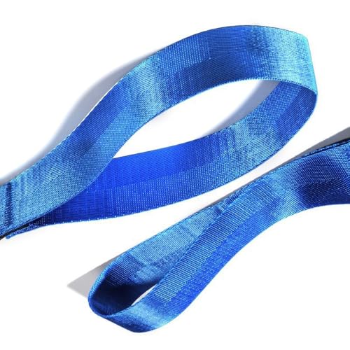 Yoga Stretching Strap, Non-Elastic Multi-Loop Exercise Band for Flexibility - color: blue