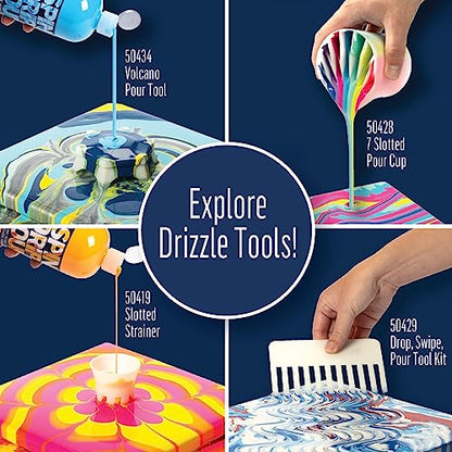 FolkArt Drizzle Opal Crush Glitter Pre-Mixed Fluid Acrylic Pouring Paint, 9 fl oz Premium Paint Perfect for Indoor & Outdoor Arts and Crafts Projects, 61838