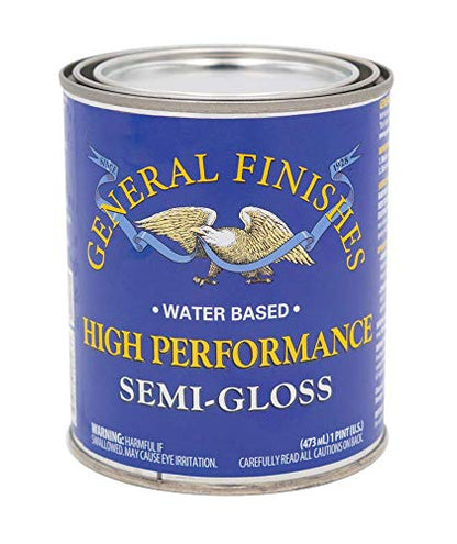 General Finishes High Performance Water Based Topcoat, 1 Pint, Semi-Gloss - color: Semi-Gloss, size: 1 Pint