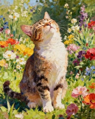 Diamond Art Kits for Adults,cat in the Grass Diamond Painting Kits 12x16in | Diamond Painting Kit - Sparkling Full Drill Design Perfect for Home Decor, Holiday Gifting, And Relaxing Crafting 12x16inch - color: DP04794