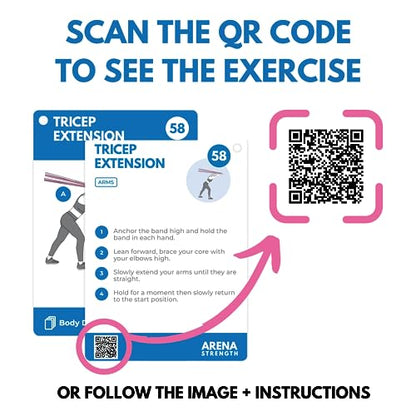 Arena Strength Workout Cards - Instructional Fitness Deck for Booty Band Workouts, Beginner Fitness Guide for Resistance Band Training Exercises at Home. Includes Workout Routines. - style: Total Body Part 2