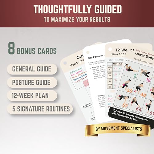 Mini Pilates Ball Workout Cards - 71 Exercises, Video Guide & 12-Week Plan