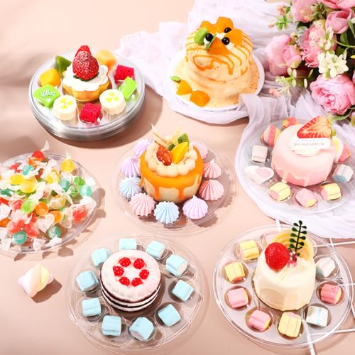 AmazingSpark 200 Pcs Paint Tray Palettes 5.5 in Clear Disposable Round Plastic Paint Palette Bulk Watercolor Craft Supplies for Art Class, DIY Craft, Painting Party, Birthday Party - style: Round