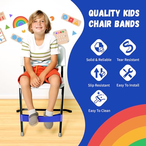 16 Pack Chair Bands for Kids with Fidgety Feet, ADHD Tools for Kids, Improve Focus & Reduce Restlessness, Chair Bands for Sensory ADHD ADD Autism - Classroom & Home Must Haves (Multicolor) - color: Multi Color, size: 16 Pack