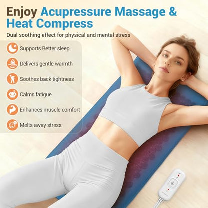 Comfytemp Heated Acupressure Mat for Back, FSA Eligible Heating Pad 17"x33"