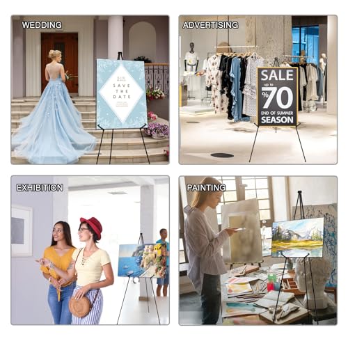 AROIC 63 "Easel Stand for Display, 10 Pack Portable Foldable Metal Easel | Signs Wedding Logos ,Arts, Painting,Adjustable Floor Easels with 10 Storage Bag - style: 10P