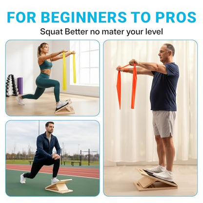 15.5" Wide Slant Board, 5-Level Incline 20°-45°, Non Slip Slant Board for Squats, Calf Stretching, 250 Lbs Weight Capacity Calf Exercise Equipment, Norma Design Calf Stretch Board