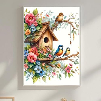 PKLZQSH Birds Diamond Art Painting Kits for Adults, Animal Full Drill Diamond Dots Paintings for Beginners, Round 5D Diamonds Pictures Gem Art Painting Kits DIY Crafts Kits 12X12inches