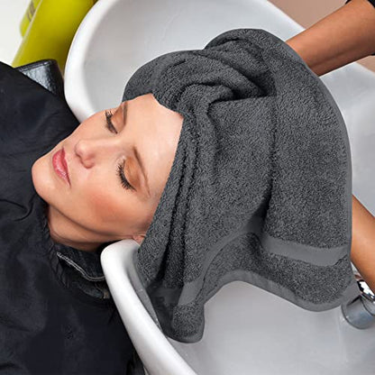 Utopia Towels Salon Towels, Pack of 24, 16x27 in, 100% Cotton, Grey - color: Grey, size: 24 Pack