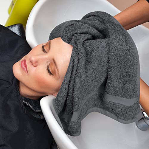Utopia Towels Salon Towels, Pack of 12, 16x27 in, 100% Cotton, Grey - color: Grey, size: 12 Pack