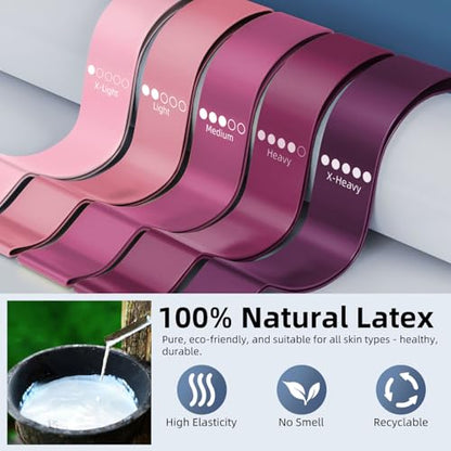 Resistance Loop Exercise Bands for Home Fitness, Yoga Pilates, Stretching, Strength Training, and Physical Therapy - Elastic Bands Set Workout Bands for Women&Men (5pcs Set) - color: Pink