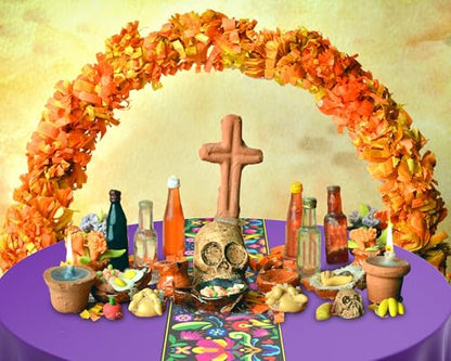 Oudain 6 Pcs Mexican Round Tablecloth 84 Inch Table Cover, Multicolor - color: Multi Color
