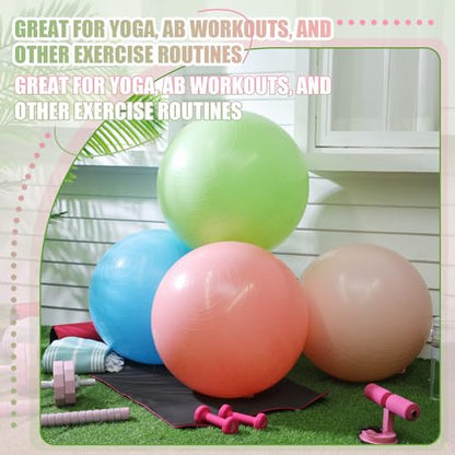 Leyndo 4 Pcs 26 Inch Yoga Exercise Ball Pilates - color: Macaron Color